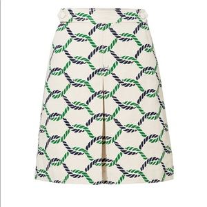 Tory Burch.Green Printed Pier Skirt